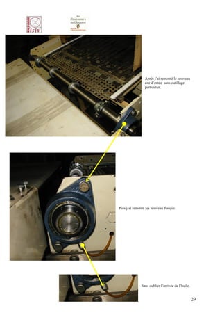Après j’ai remonté le nouveau
                 axe d’entée sans outillage
                 particulier.




Puis j’ai remonté les nouveau flasque.




               Sans oublier l’arrivée de l’huile.


                                                    29
 