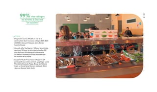 99% des collèges
au niveau 2 Ecocert
en cuisine
23
ACTIONS
• Prospective sur les effectifs en vue de la
construction des 3 nouveaux collèges (2021, 2022
et 2023) à Mercurol-Veaunes, Saint-Donat,
Suze-la-Rousse
• Nouvelle offre Top Dep’art : 15€ pour les activités
sportives, 15€ pour les activités culturelles, 10€
pour les livres, offre élargie à la découverte
du théâtre, nouvelles activités proposées par
les stations de la Drôme
• Equipements de 9 nouveaux collèges en self
participatif pour lutter contre le gaspillage : Loriol,
Pierrelatte, Bourg de Péage, Bourg-lès-Valence,
Crest, Le Grand Serre, Romans (Malraux), Saint-
Jean-en-Royans, Saint-Sorlin
 