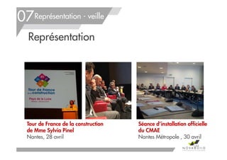 Séance d’installation officielle
du CMAE
Nantes Métropole , 30 avril
Tour de France de la construction
de Mme Sylvia Pinel
Nantes, 28 avril
Représentation - veille
Représentation
144
07
 