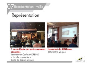 1 an de Chaire des environnements
connectés
Intervention Carlos MORENO
« La ville connectée »
Ecole de design, 25 juin
Représentation - veille
Représentation
147
07
Lancement de AIR4Power
Bâtiment B, 25 juin
 