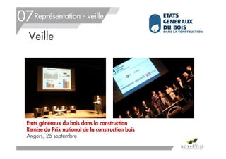 Représentation - veille
Etats généraux du bois dans la construction
Remise du Prix national de la construction bois
Angers, 25 septembre
Veille
07
161
 