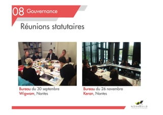 Bureau du 30 septembre
Wigwam, Nantes
Réunions statutaires
Gouvernance08
177
Bureau du 26 novembre
Keran, Nantes
 