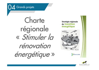 Grands projets
Charte
régionale
« Stimuler la
rénovation
énergétique »
04
94
 