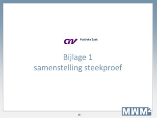 19
Bijlage 1
samenstelling steekproef
 