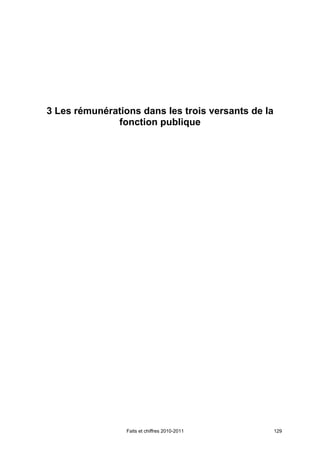3 Les rémunérations dans les trois versants de la
              fonction publique




                 Faits et chiffres 2010-2011        129
 