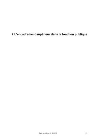 2 L’encadrement supérieur dans la fonction publique




                  Faits et chiffres 2010-2011    173
 