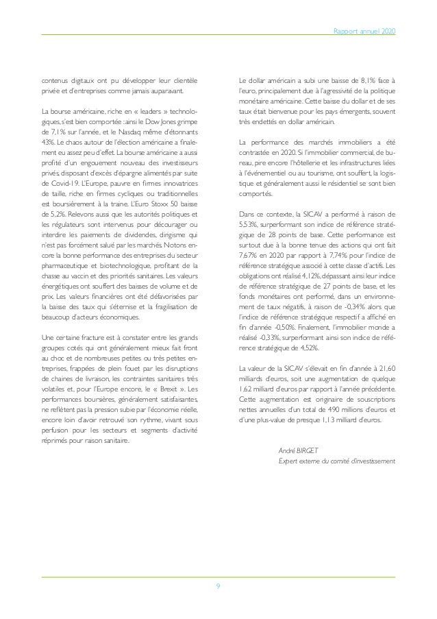 9
Rapport annuel 2020
contenus digitaux ont pu développer leur clientèle
privée et d’entreprises comme jamais auparavant.
...