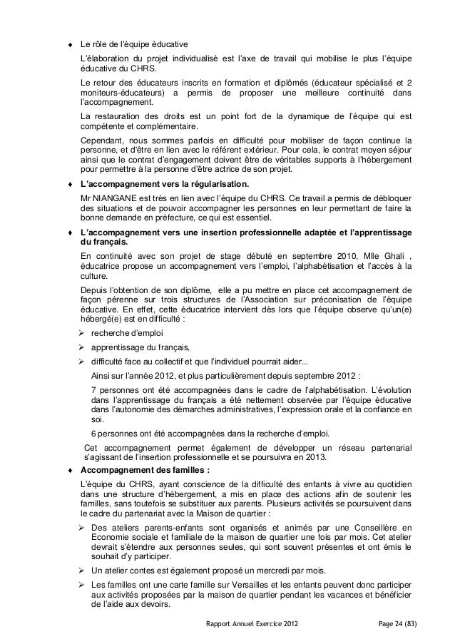 Rapport annuel exercice 2012