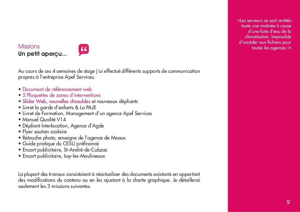 Rapport de Stage  Apef Services