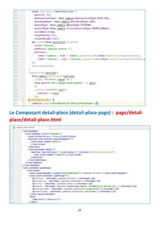 24
Le Composant detail-place (detail-place page) : page/detail-
place/detail-place.html
 