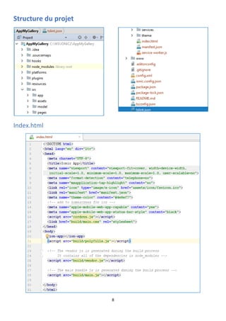8
Structure du projet
Index.html
 