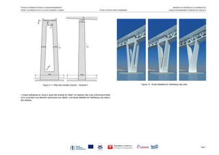 ÉTUDE DE FAISABILITÉ POUR LA LIAISON PERMANENTE   RAPPORT DE SYNTHÈSE DE LA VARIANTE DU 
ENTRE L’AUTOROUTE A4 ET LA VILLE DE BIZERTE, TUNISIE  ÉTUDE D’AVANT PROJET SOMMAIRE  VIADUC RECOMMANDÉ À TRAVERS DU FUSEAU 4 
  Page 7 
Figure 4.11 Piles des travées d’accès – Variante F
L’impact esthétique et visuel a aussi été analysé en détail, en réalisant des vues tridimensionnelles
et en accordant une attention particulière aux détails. Une étude détaillée de l'esthétique des piles a
été réalisée.
Figure 12 : Étude détaillée de l’esthétique des piles.
 