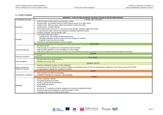 ÉTUDE DE FAISABILITÉ POUR LA LIAISON PERMANENTE   RAPPORT DE SYNTHÈSE DE LA VARIANTE DU 
ENTRE L’AUTOROUTE A4 ET LA VILLE DE BIZERTE, TUNISIE  ÉTUDE D’AVANT PROJET SOMMAIRE  VIADUC RECOMMANDÉ À TRAVERS DU FUSEAU 4 
  Page 13 
5. CONCLUSIONS 
VARIANTE F : PONT DE TREILLIS MIXTES, ACCES DE TABLIER DE BETON PRECONTRAINT.
Franchissement du canal 3 Travées : 260 – 290 -260 m
Description
• Tablier de treillis de double action mixte à épaisseur variable.
• Grandes travées qui permettent réduire le nombre d’appuis onéreux sur le milieu marine.
• Travées d’accès : tablier de caisson simple monocellulaire en béton précontraint.
• Travées d’accès : à portée croissante.
• Piles de béton armé en forme de « V » pour les deux piles centrales, d’épaisseur légèrement variable
• Le reste de piles en béton armé de forme elliptique et d’épaisseur légèrement variable.
• Fondations profondes. Pieux de diamètre 2.50m.
Navigation
• Trois travées à 260m-290 m-260m :
- Supérieures aux 100 m largeur de canal minimal requis.
- Permettent l’expansion du port au niveau de la zone contigüe à la cimenterie.
- Possibilité d’impact de navire plus basse
• Traversée du canal perpendiculaire au canal de navigation.
TRÈS BONNE
Coûts de construction
• 300 millions de DNT
• Poids plus léger de la superstructure en réduisant les coûts de fondation.
• Tablier de treillis métalliques, ce qui a des effets sur le coût du tablier.
• Cette solution adaptée aux techniques constructives des encorbellements successifs peut optimiser le coût de construction et facilite les phases constructives.
MINIMUM
Temps de construction
• 33 mois
PLUS COURT
Impact écologique
• Plus petit nombre de fondations dans l’eau.
• Affectation aux rives du canal.
MINIMUM / MOYEN
Besoins d'entretien et
exigences d’inspection
• Inspections périodiques du tablier de treillis métalliques.
• On appliquera à tous les éléments une protection adaptée à une exposition de type C5-M et une durabilité haute, supérieure à 15 ans, selon la norme EN ISO12944.
• Ouvrage facilement visitable pour surveillance et entretien.
MOYEN
Complexité de construction
• Haute importation de matériel et technologie.
• Versatilité de méthodes de construction, mais spécialisées.
MOYEN
Esthétique
• Solution visuellement attirante.
• Plus grande transparence du tablier.
• Permet un contrôle très bon des finitions.
• Permet différentes couleurs.
• Piles élancées.
• Les piles en « V » encadrent le canal de navigation en lui donnant une singularité visuelle.
• Favorise les élancements supérieurs en centre des travées en treillis.
• L’éclairage nocturne avec les treillis peut être attirant.
 