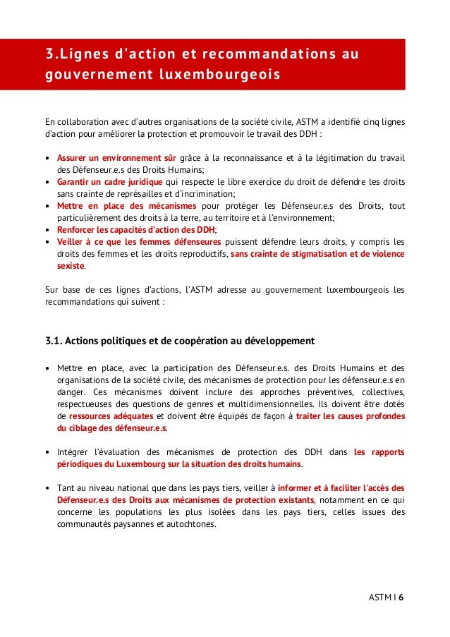 3.Lignes d'action et recommandations au
gouvernement luxembourgeois
Assurer un environnement sûr grâce à la reconnaissance...