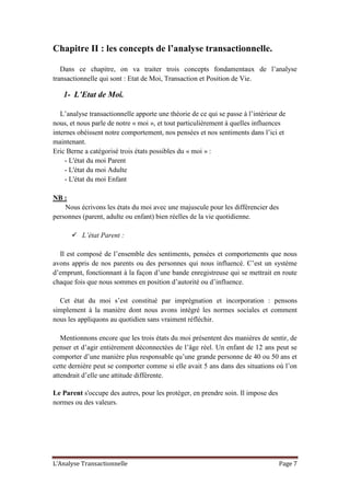 Rapport Analyse transactionnelle | PDF