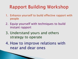 Rapport building training intro | PPTX