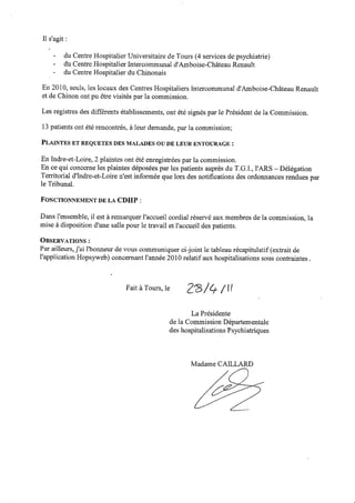 Rapport 2010 CDHP d'Indre et Loire