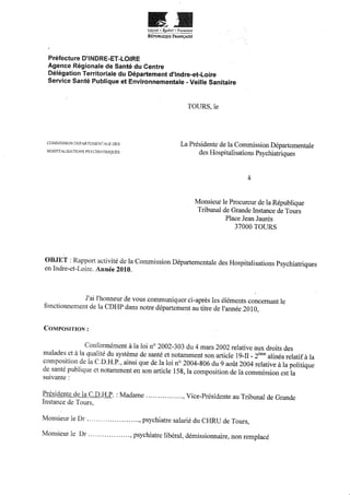 Rapport 2010 CDHP d'Indre et Loire