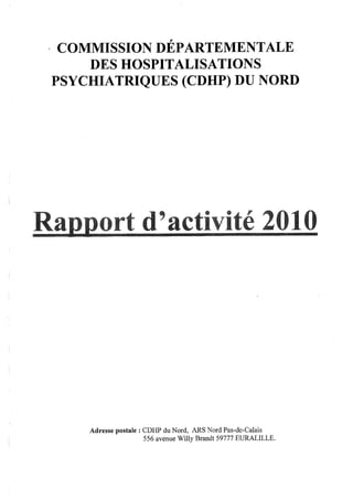 Rapport 2010 CDHP du Nord