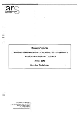 Rapport 2010 CDHP des Deux-Sèvres