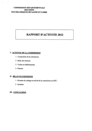 Rapport cdsp   saone et loire - 71 - année 2012
