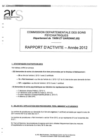 Rapport cdsp   tarn et garonne - 82- année 2012