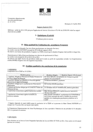Rapport CDSP Jura 2011