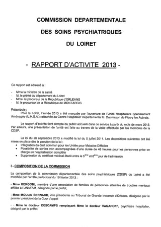 Rapport cdsp loiret 2013