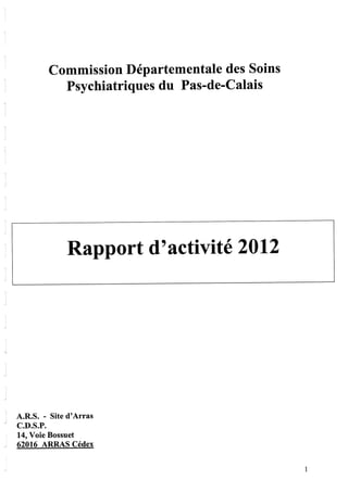 Rapport cdsp pas de calais 2012