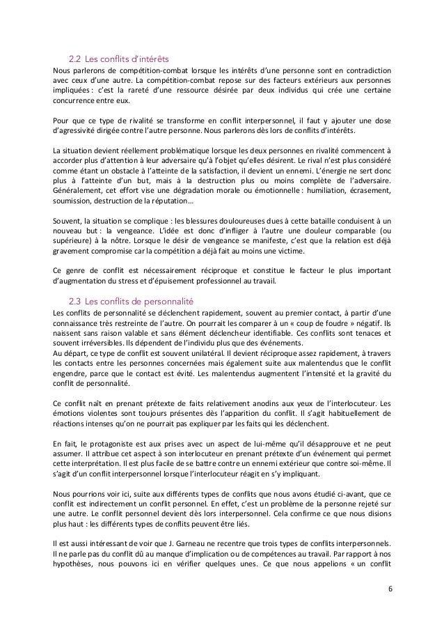 La Gestion De Conflits Interpersonnels