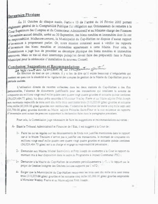 Rapport Complet de la Cour Supérieure des Comptes accusant Moise Jean-Charles de détournement de fonds publics.-