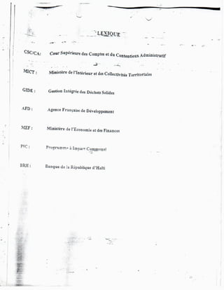 Rapport Complet de la Cour Supérieure des Comptes accusant Moise Jean-Charles de détournement de fonds publics.-