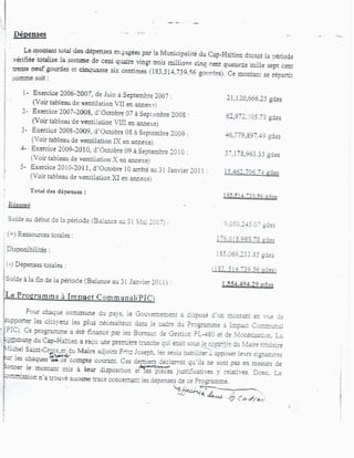 Rapport Complet de la Cour Supérieure des Comptes accusant Moise Jean-Charles de détournement de fonds publics.-
