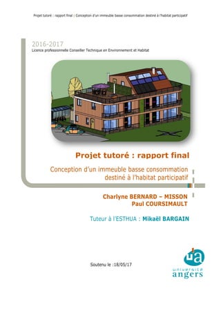 Rapport Projet Tutore Esthua Conception D Un Immeuble Basse Consomm
