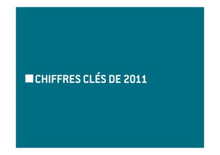 CHIFFRES CLÉS DE 2011
 