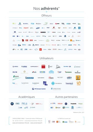 CNRFID/CONNECTWAVE - 5 avenue de manéou 13790 Rousset
Tél : 04 42 37 09 37 - contact@centrenational-rfid.com
www.centrenational-rfid.com - www.connectwave.fr
Le CNRFID est soutenu par :
Utilisateurs
MAURIN EMMANUEL
Offreurs
ETIENNE VENOT
IDENTIFICATION | RFID | TRAÇABILITÉ
GEMA CONSULTFCT-PARTNERS
R
ISLOG
NANOP2
RfiD lABSs o l U t i o N S M A T E R I E l l E S
RETAIL RELOAD
Académiques Autres partenaires
Nos adhérents*
*Adhérents 2016 / 2017
Systems
UbiSolutions
SML
 