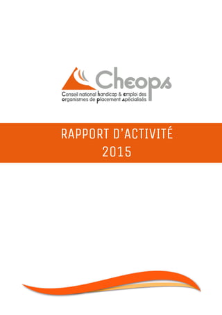 !1
RAPPORT D’ACTIVITÉ
2015
 