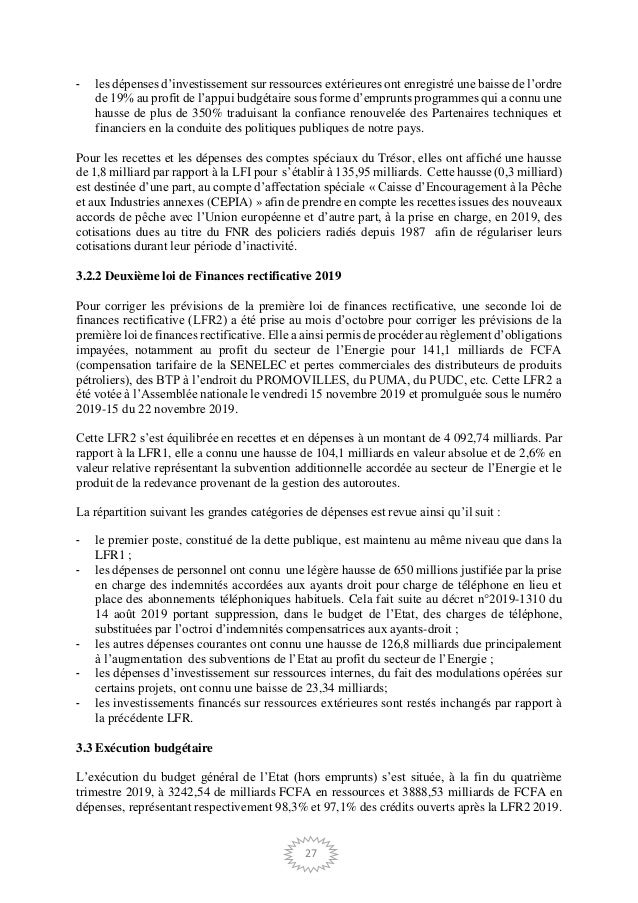 Rapport Annuel D Activites Du Ministere Des Finances Et Du Budget Edi