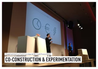 Znappit pitchant au ß-pitch au siège de Microsoft France (MSIE) 
CO-CONSTRUCTION & EXPERIMENTATION 
 
