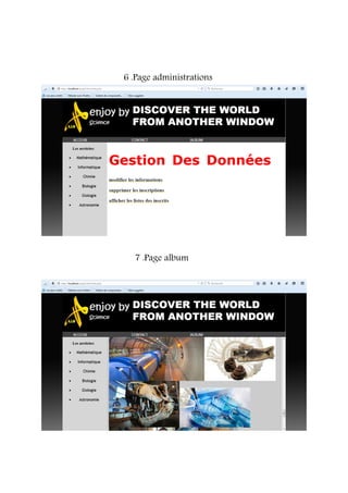 6 .Page administrations
7 .Page album
 