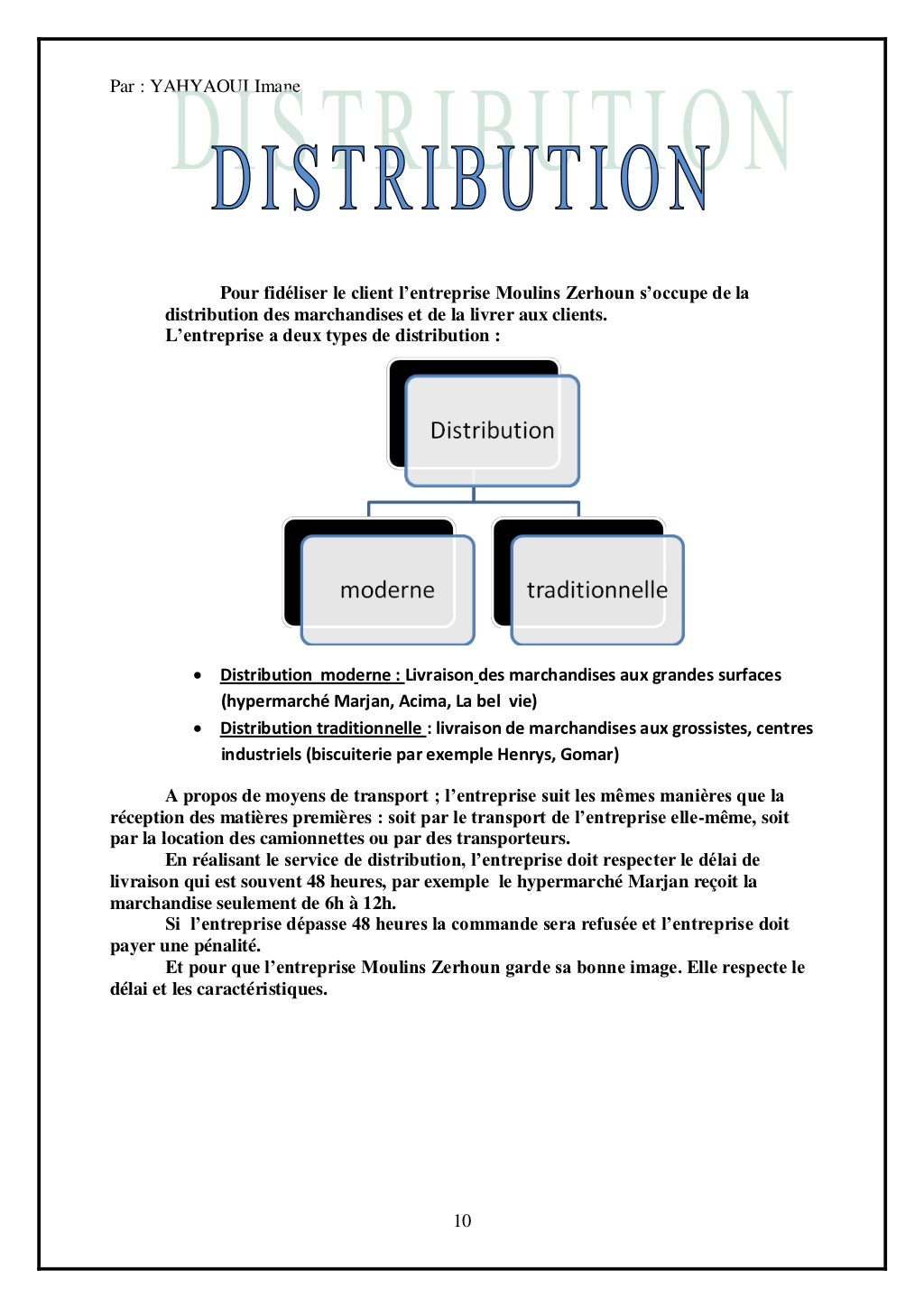 Rapport de mini stage en logistique