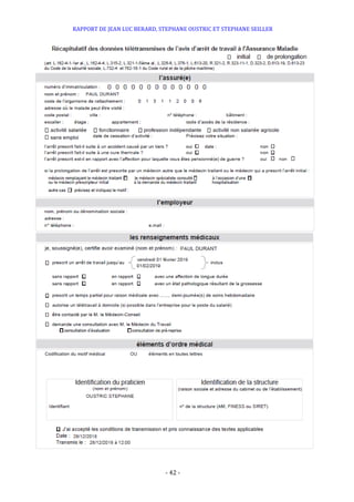 RAPPORT DE JEAN LUC BERARD, STEPHANE OUSTRIC ET STEPHANE SEILLER
- 42 -
 