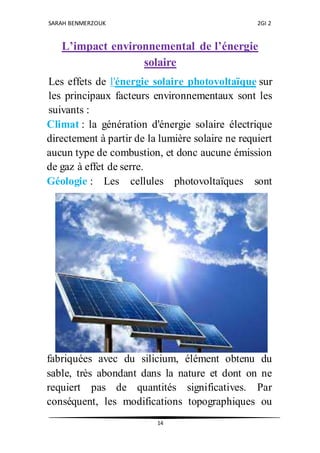 Rapport de projet ENERGIE SOLAIRE | DOCX