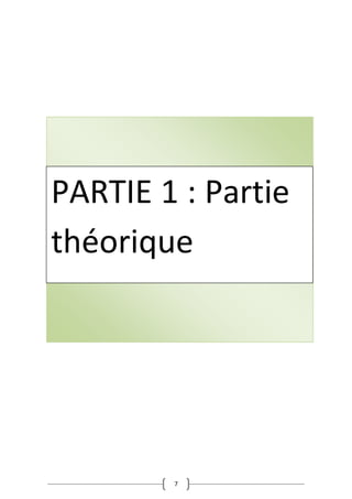7
PARTIE 1 : Partie
théorique
 