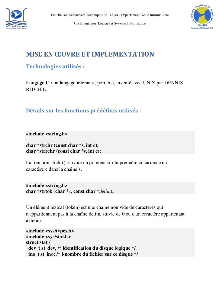 Rapport De Projet Shell