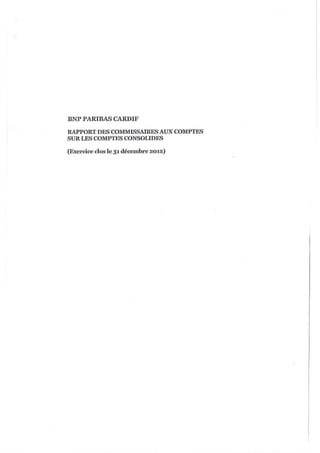 Rapport des commissaires aux comptes 2012 - BNP Paribas Cardif