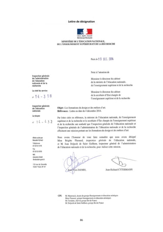 86
Lettre de désignation
 