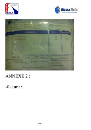 - 61 -
ANNEXE 2 :
-facture :
 
