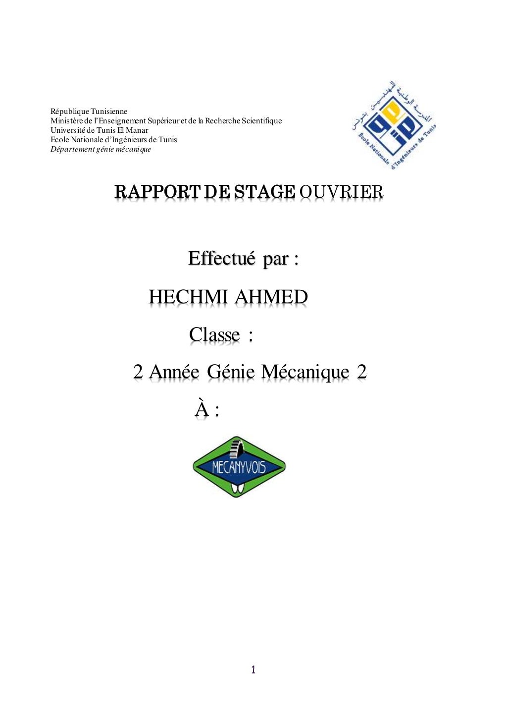 Rapport de stage