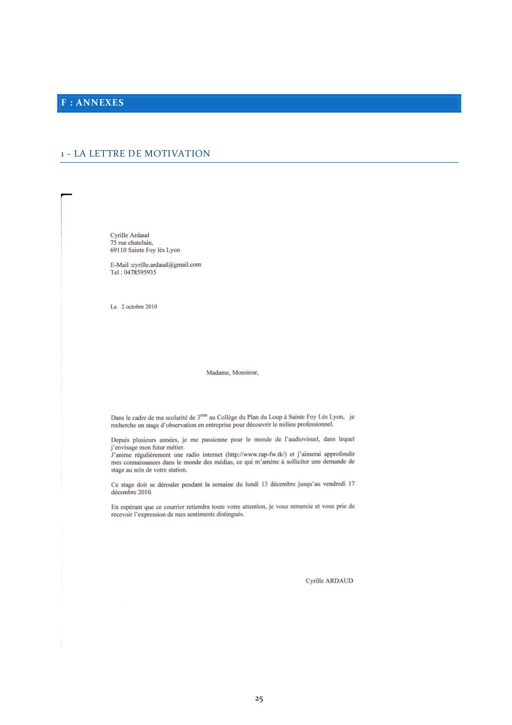 Rapport de stage de 3e (Virgin Radio & Radio Arménie)